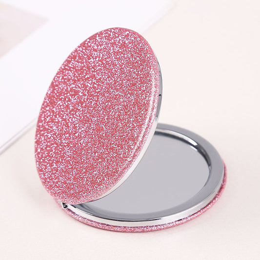 Glitter Compact Pocket Mirror for Purse, 2-Sided Beauty Mirror