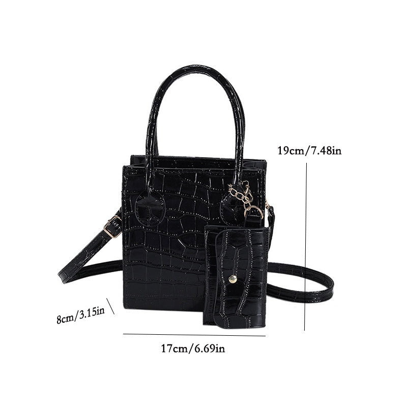 Crocodile Pattern Crossbody Bag Shoulder Tote Women's Handbag