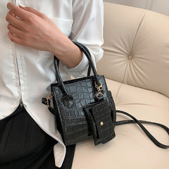 Crocodile Pattern Crossbody Bag Shoulder Tote Women's Handbag