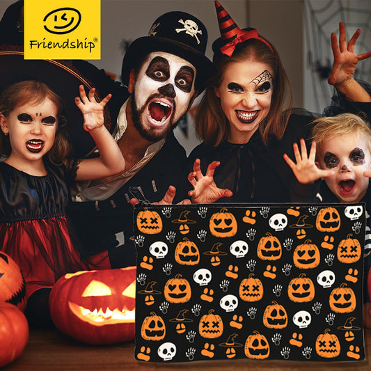 Happy Halloween Makeup Bags Pumpkin Zipper Pouch Waterproof Toiletry Organizer