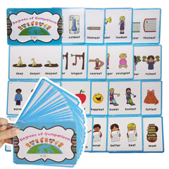 Educational Adjective Flashcards Ages 3-6, Comparative & Superlative
