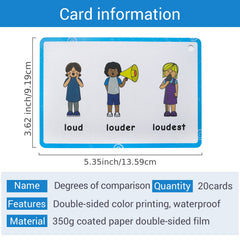 Educational Adjective Flashcards Ages 3-6, Comparative & Superlative