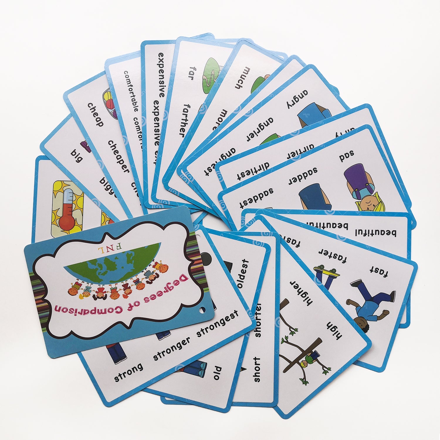 Educational Adjective Flashcards Ages 3-6, Comparative & Superlative