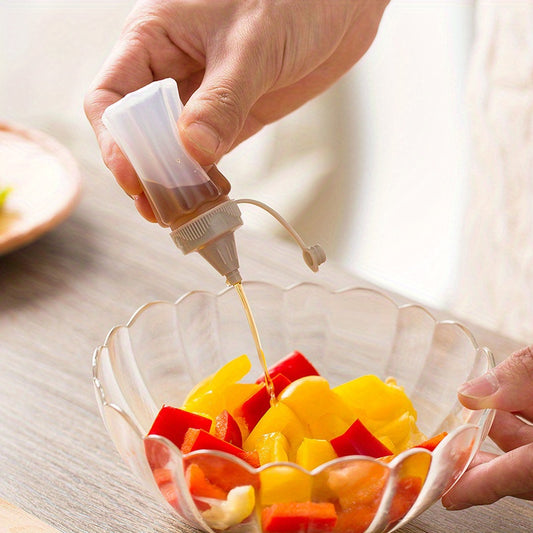 4 Squeeze Bottles with Caps Leak Proof Refillable Condiment Containers