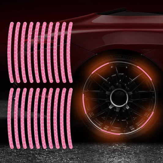 20PCS Reflective Car Wheel Stripe Stickers Tire Rim Safety Decorative Stickers
