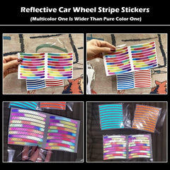 20PCS Reflective Car Wheel Stripe Stickers Tire Rim Safety Decorative Stickers