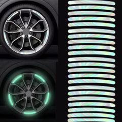 20PCS Reflective Car Wheel Stripe Stickers Tire Rim Safety Decorative Stickers