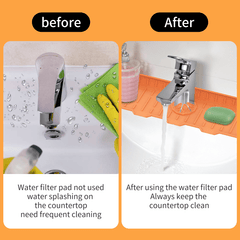 Silicone Dish Drying Mat for Sink Sponge Drain Rack Faucet Splash Catcher