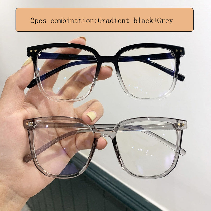 2pcs Girl's Irregular Anti Blue Light Glasses Vintage Computer Eyeglasses