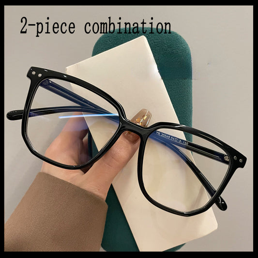 2pcs Girl's Irregular Anti Blue Light Glasses Vintage Computer Eyeglasses
