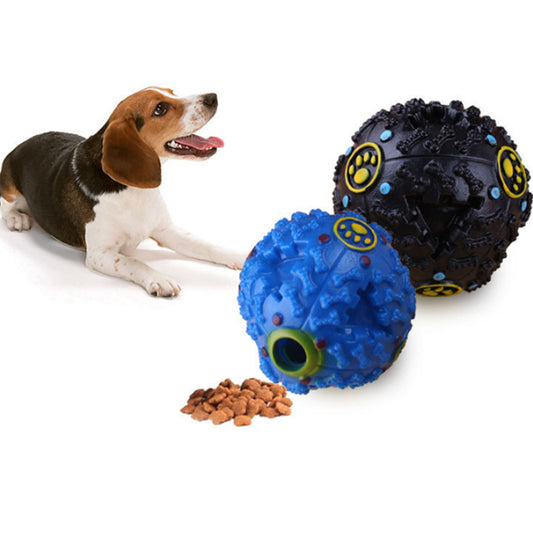 Interactive Dog Toy for Training & Teeth Cleaning Sound Ball Dispenser