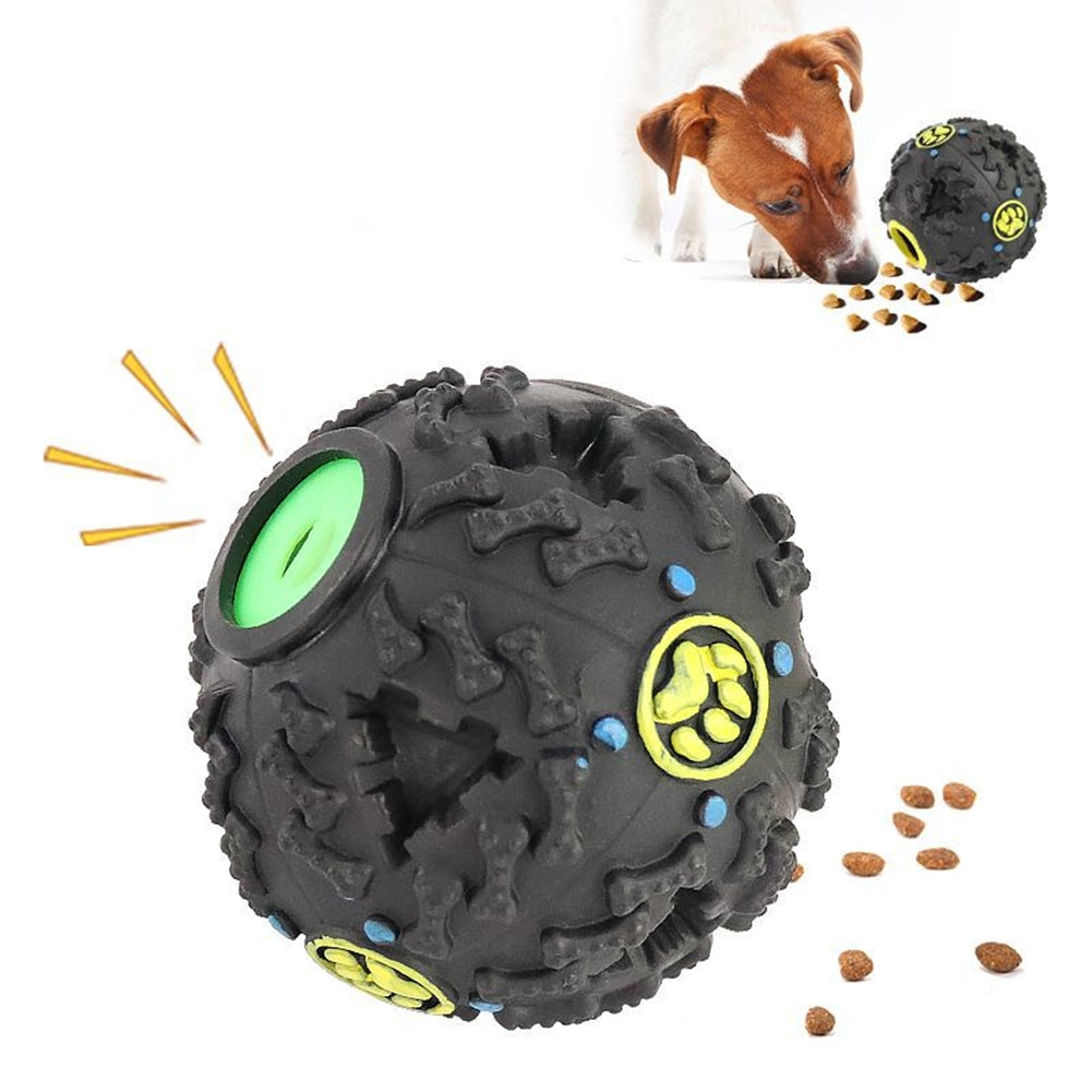Interactive Dog Toy for Training & Teeth Cleaning Sound Ball Dispenser