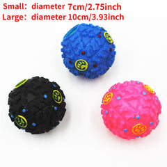 Interactive Dog Toy for Training & Teeth Cleaning Sound Ball Dispenser