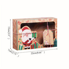 6/9pcs Christmas Cookie Boxes, Treat Boxes for Donuts, Cupcake, Candy Gift