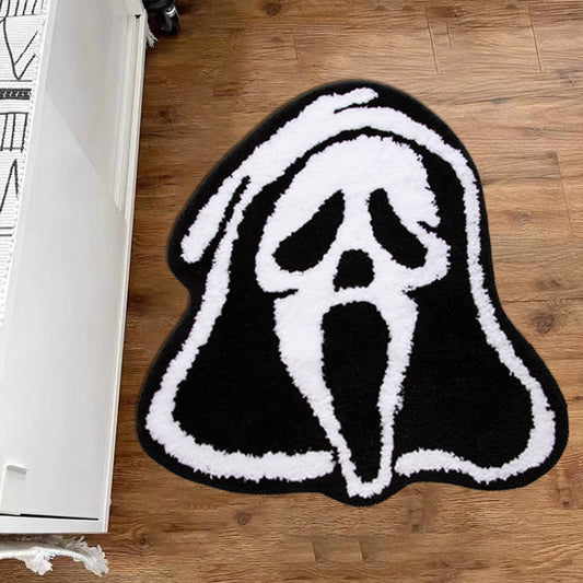 Halloween Skull Head Carpet Fluffy Plush Bedroom Mat