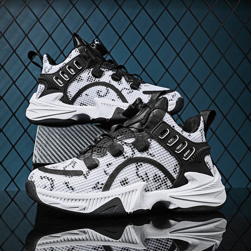 Boys' Basketball Shoes Rotating Buckle Non Slip Sneakers
