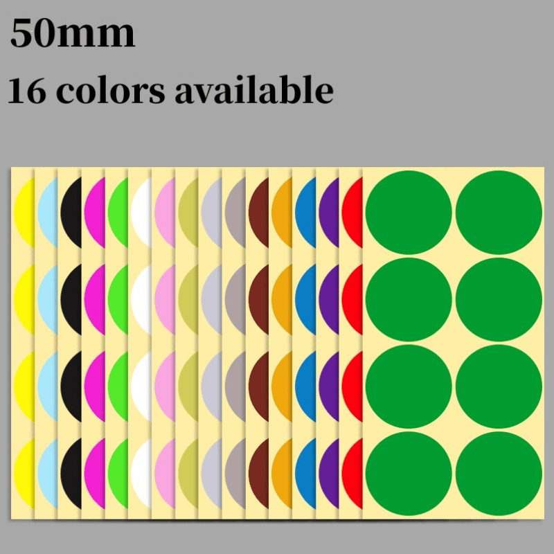 15 Multicolor Dot Sticker Round Adhesive Label DIY Stickers