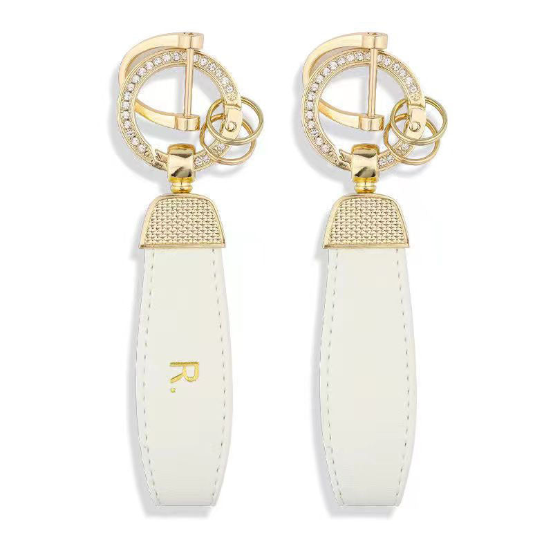 R Letter Horseshoe Buckle Alloy Keychain Pendant Gift