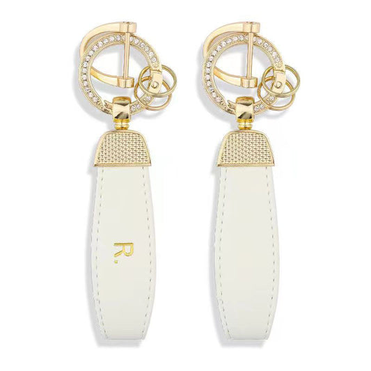 R Letter Horseshoe Buckle Alloy Keychain Pendant Gift