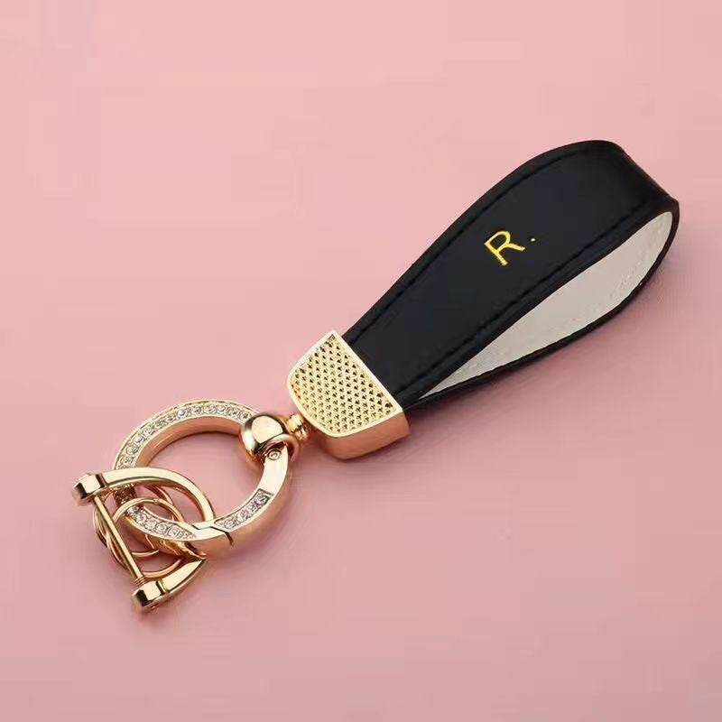 R Letter Horseshoe Buckle Alloy Keychain Pendant Gift