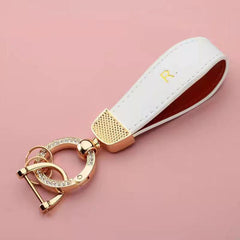 R Letter Horseshoe Buckle Alloy Keychain Pendant Gift