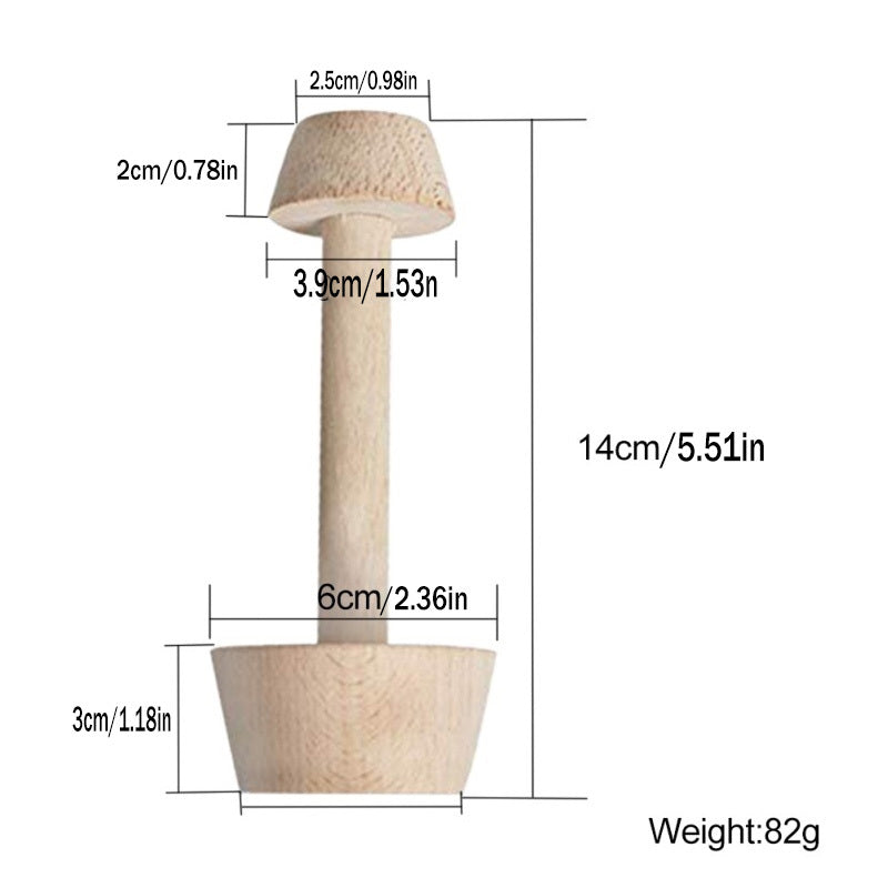 Wood Egg Tart Pusher Double Sided Tart Tamper Pastry Pusher