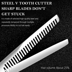 Pro Hair Cutting Thinning Scissors Set with Cape, Comb, Salon Accessories