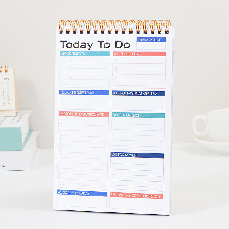 Daily Planner A5 Coil Book English Week Planner To Do List Schedule