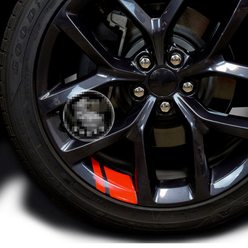 4pcs Reflective Car Wheel Rim Vinyl Decal Sticker Red Auto Accessories