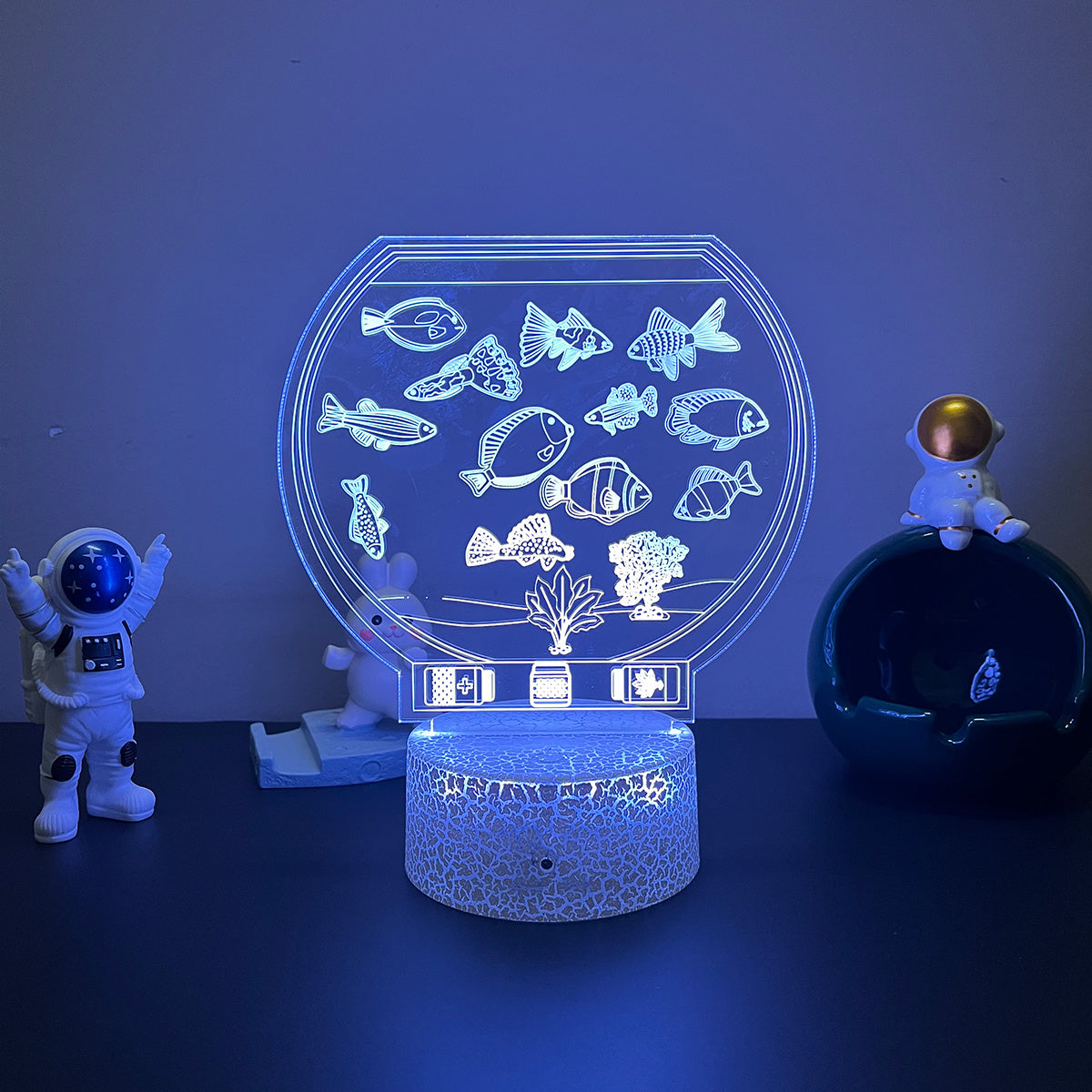 7 LED 3D Fish Night Light Novelty Table Lamp Kids Gift