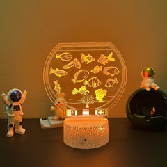 7 LED 3D Fish Night Light Novelty Table Lamp Kids Gift