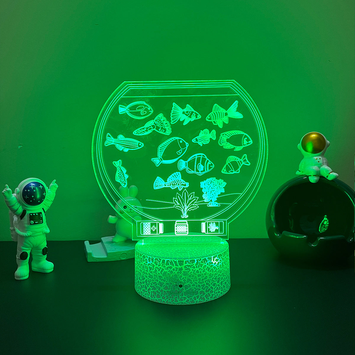 7 LED 3D Fish Night Light Novelty Table Lamp Kids Gift