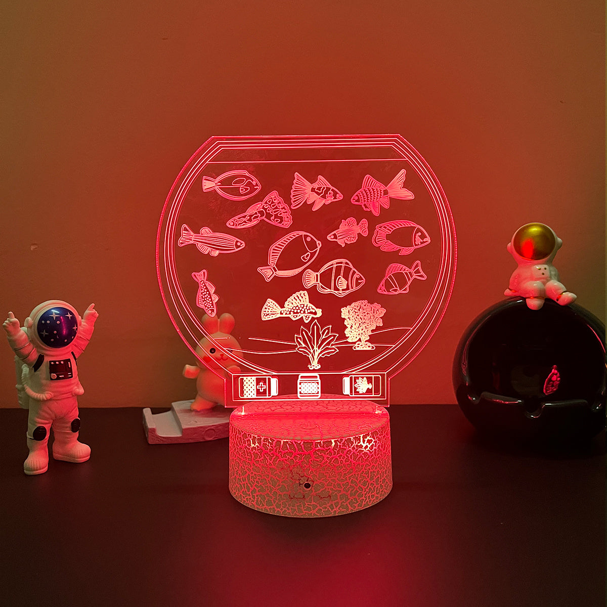 7 LED 3D Fish Night Light Novelty Table Lamp Kids Gift