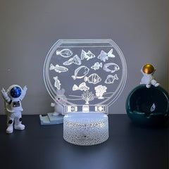 7 LED 3D Fish Night Light Novelty Table Lamp Kids Gift