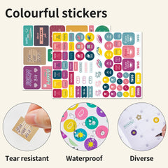 A5 Monthly Plan Sticker Set Leather Style Planner Undated Book