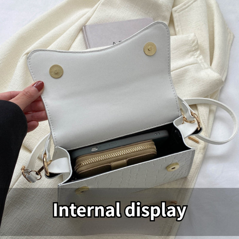 Crocodile Pattern Shoulder Bag Retro PU Crossbody Bag Women's Casual Handbag