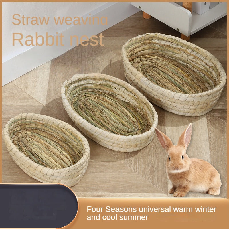 Handwoven Grass Nest Cage for Small Pets