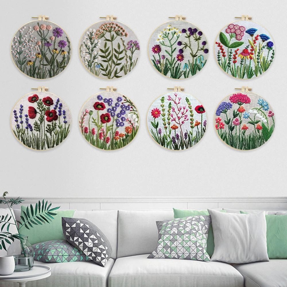 DIY Embroidery Kit Flower Pattern Needlework Set