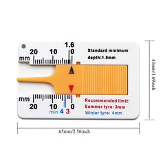 Tire Depth Gauge 0-20mm Car Wheel Tread Wear Checker Tool