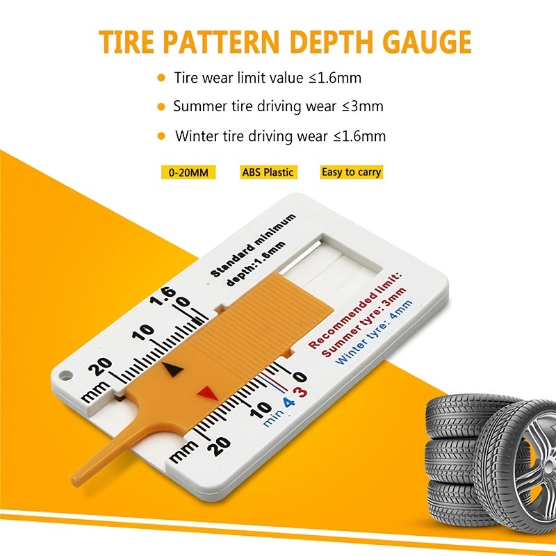 Tire Depth Gauge 0-20mm Car Wheel Tread Wear Checker Tool