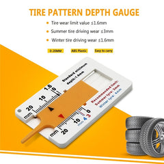 Tire Depth Gauge 0-20mm Car Wheel Tread Wear Checker Tool