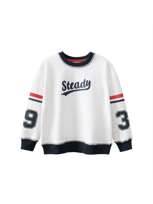 Kid's Preppy Style Sweatshirt Print Pullover Crew Neck Long Sleeve Top