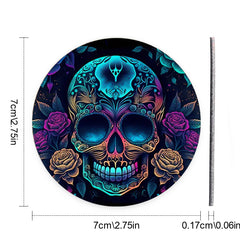 2pcs Skull Head Car Cup Holder Coaster Purple/Coffee Roses