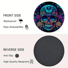 2pcs Skull Head Car Cup Holder Coaster Purple/Coffee Roses