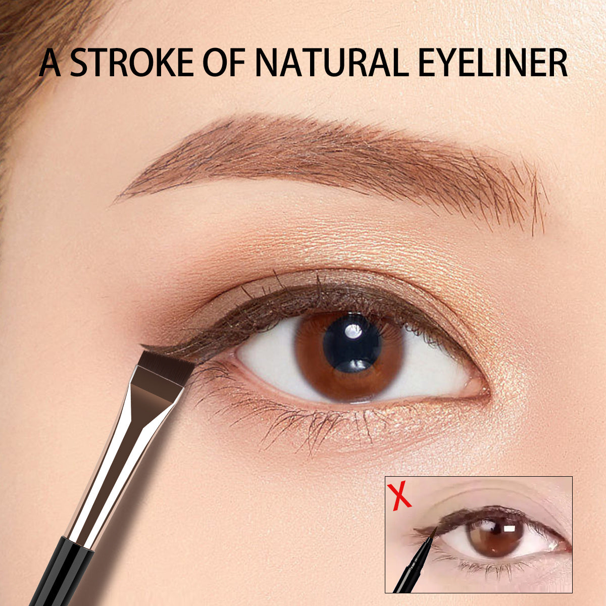 3pcs Fine Angled Eyeliner Brush Ultra Thin Precision Eye Liner Makeup Brushes