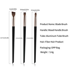 3pcs Fine Angled Eyeliner Brush Ultra Thin Precision Eye Liner Makeup Brushes