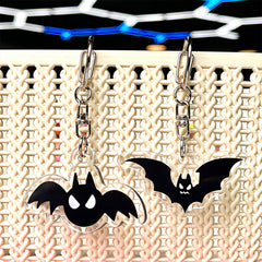 Halloween Pumpkin Bat Keychain Acrylic Key Ring Decoration