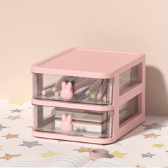 Pink Rabbit Makeup Drawer Storage Box - Durable Organizer