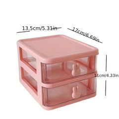 Pink Rabbit Makeup Drawer Storage Box - Durable Organizer