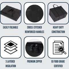 Large Capacity Insulated Handbag Portable Zipper Picnic Bag